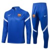 FC Barcelona Sudadera De Entrenamiento Trajes 2022/23 Cuarto-Cremallera Azul Blanca